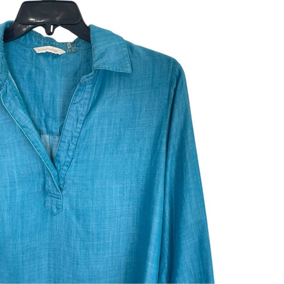 Soft Surroundings Shirt Dress
Size M Turquoise Blue
Chambray Lagenlook Tunic - Picture 6 of 11